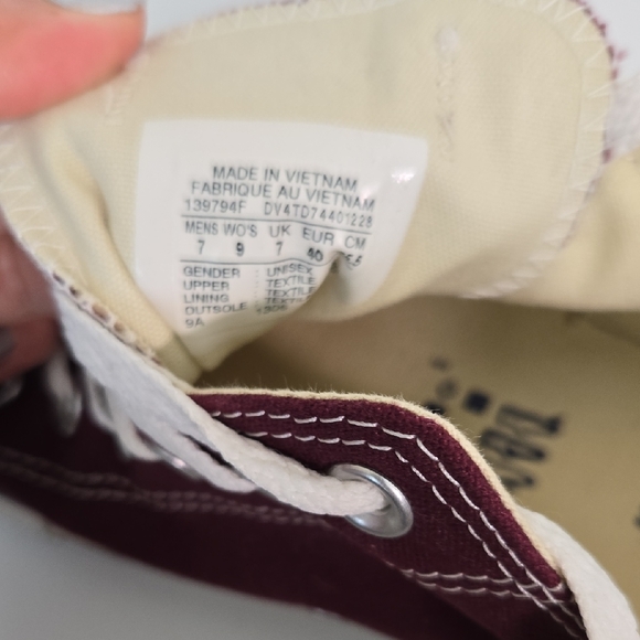 Converse Burgundy and White Women's Shoes - Picture 7 of 8